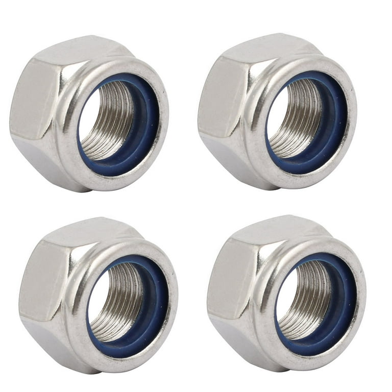 4pcs M18 x 1.5mm Pitch Metric Fine Thread 304 Stainless Steel Hex Lock Nuts  