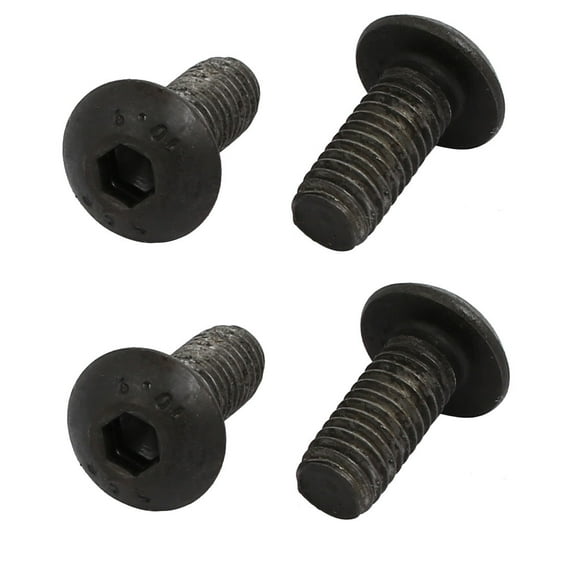 4pcs M5x12mm 10.9 Grade Hex Socket Reverse Left Hand Thread Screw Bolt Black