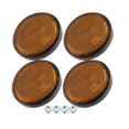 thumbnail image 1 of 4pcs M6x1.0 Orange Plastic Universal Round Screw Mount Reflective Warning Reflector for Motorcycle Bike, 1 of 6