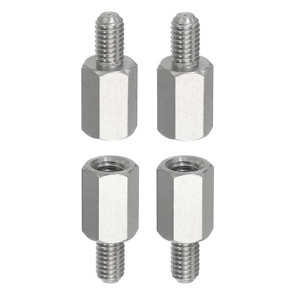 4pcs M6x10mm Male to 1/4-20x15mm Female Thread Spacer Standoffs Screws