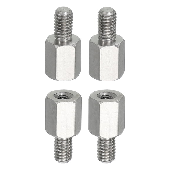 4pcs M6x10mm Male to M4x12mm Female Thread Spacer Standoffs Screws