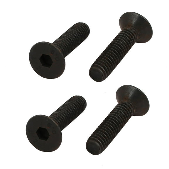 4pcs M6x25mm Flat Countersunk Head Hex Socket Left Hand Thread Bolt DIN7991
