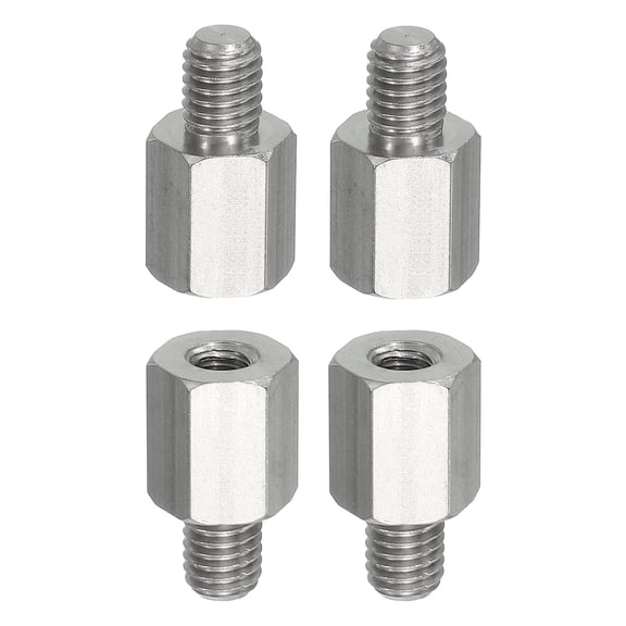 4pcs M8x10mm Male to M6x15mm Female Thread Spacer Standoffs Screws