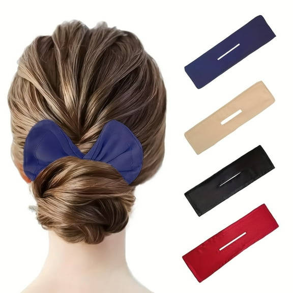 New 4pcs Magic Twist Hair Bun Maker Clips - Easy Styling Accessories for Women, No-Scent, Versatile Hair Bands