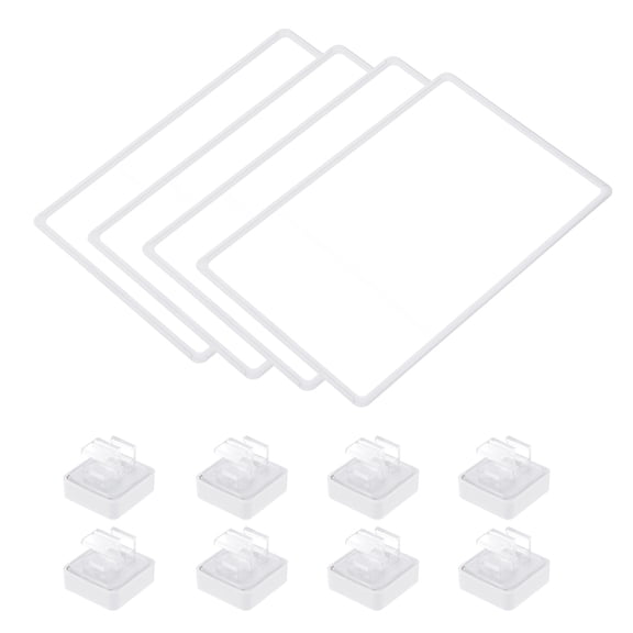4pcs Magnetic Label Holder, 17 x 12 Inch A3 Shelf Label Card Sign Frame with Base for Metal Shelf Rack, White
