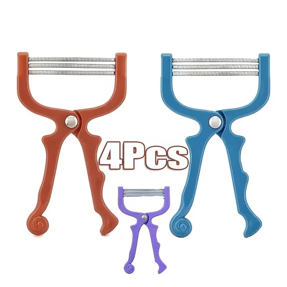 4pcs Manual Facial Hair Remover - Spring-Loaded Epilator for Women & Men, Ergonomic Design for Precise Hair Removal, Durable Plastic Construction, Smooth Operation (Random Colors)