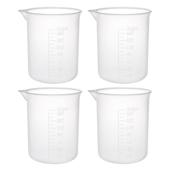 4Pcs Measuring Cup Labs PP Graduated Beakers 150ml