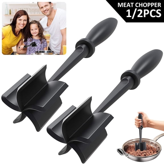 4pcs Meat Chopper Heat Resistant Meat Chopper with Non-slip Handle Nylon Meat Masher Multifunctional Hamburger Chopper Beef Masher Non Stick Mix Chopper for Home Kitchen