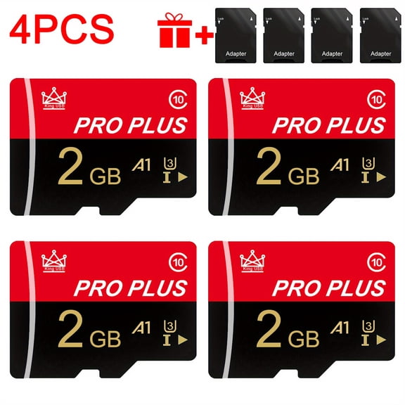 4pcs Memory Card 128GB 64GB 32GB 16GB With Adapter, High Speed Memory Card 8GB 4GB 2GB 1GB, U3 C10 A1 Memory TF Card For Tablet/Camera/Mobile Phone/Camera/Car Audio/Game Console