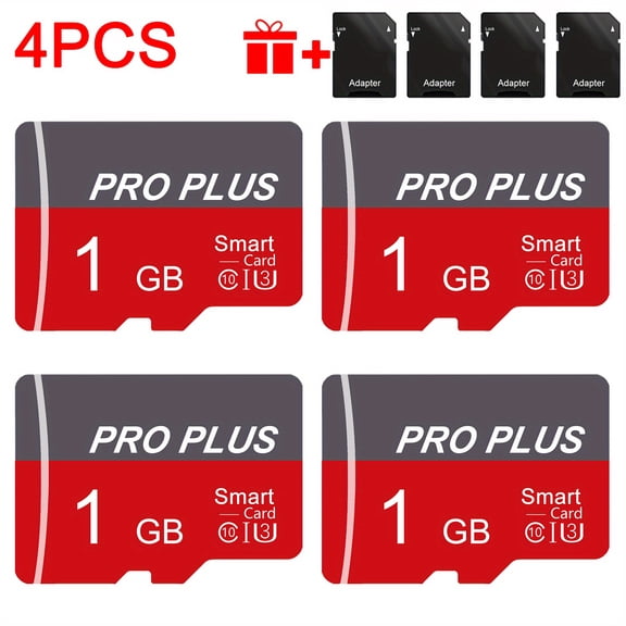 4pcs Memory Card 64GB 16GB with Adapter, High Speed Memory Card 8GB 4GB 2GB 1GB, U3 C10 A1 Memory TF Card 512MB 256MB 128MB 64MB for Tablet/Camera/Phone/Car Audio-Real Capacity,Reject False Standards