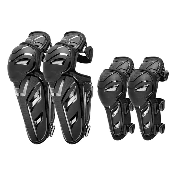 4pcs Men's Motorcycle Knee Shin Pads Elbow Guards - CE Level 1 TPU Knee Cap Pads Protector Crashproof Leg Armor Protection for Motocross Dirt Bike Racing Mountain Biking