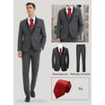 thumbnail image 1 of 4pcs Men's Tuxedo Set - Classic Lapel Blazer, Vest, Formal Pants And Matching Tie for Parties, Weddings And Proms - Made Of High Quality Fabric with Adjustable Waist for A Comfortable Fit., 1 of 7