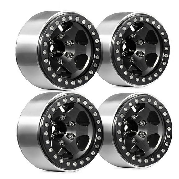 4pcs Metal 1.9inch Beadlock Wheel Rim Wheel Hub for 1/10 RC Crawler Car Axial SCX10 Pro Capra TRX4/ D90 Redcat B