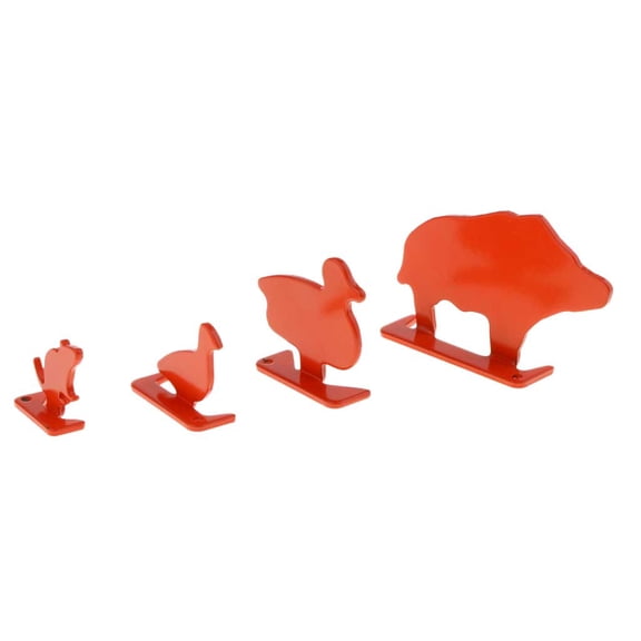 4pcs Metal Animal Silhouette Set Plinking Practice Target