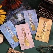 4pcs Metal Bookmarks, Butterfly Flower Theme Pretty Book Marks for Reading Women, Cute Book Markers for Writers, Kids, Teens, Men Readers, Reading Accessories G