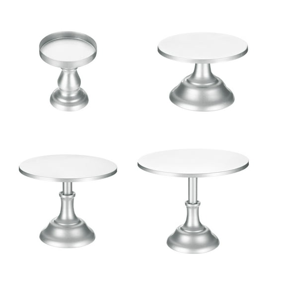 4pcs Metal Cake Stands 3/8/10/12 Inch Dessert Table Display Set, Silver