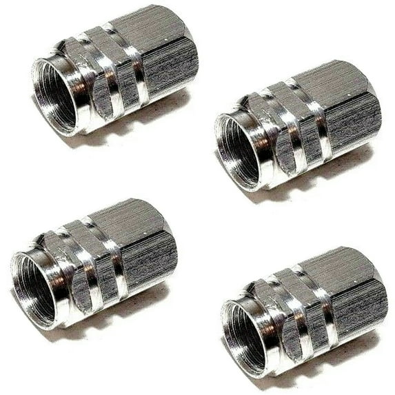4pcs Metal Chrome Tire/Wheel Air Pressure Stem Valve Caps for Car-Truck-Hot Rod