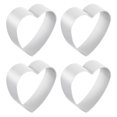 thumbnail image 1 of 4pcs Metal Cookie Cutters Set, Aluminum Alloy Heart Shaped Cookie Cutter for Homemade Cookie Bread Fondant, Silver, 1 of 5
