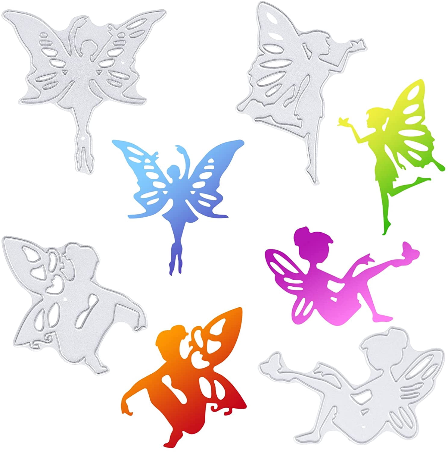 4pcs Metal Fairy Woman Cutting Dies Elf Woman Stencil Template for DIY ...