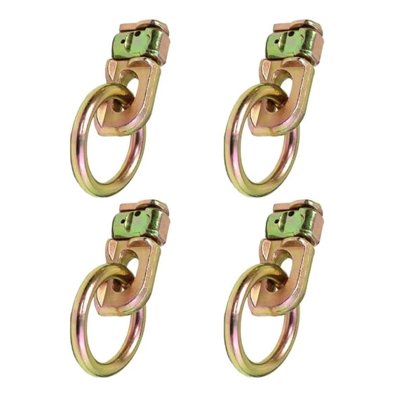 4pcs Metal L-Track Double Stud Tie Down Fitting With O Ring Stud Tie Down Double Stud Ties L-Track ,Durable Material