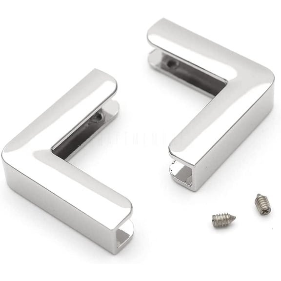 4pcs Metal Purse Corner for Bag, Protecter for Bag, Screw-in Bag Corner Clip, Leather Clip, Bag End Corners VT- SC46 (Silver)