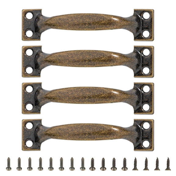 4pcs Metal Utility Handles for Cabinets and Fences Barn Door Pulls High Hardness Iron Handles Kitchen Hardware