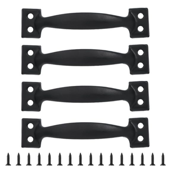 4pcs Metal Utility Handles for Cabinets and Fences Barn Door Pulls High Hardness Iron Handles Kitchen Hardware