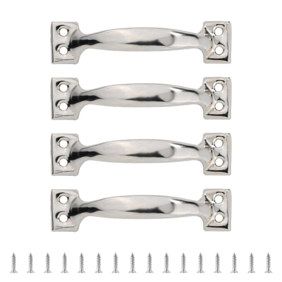 4pcs Metal Utility Handles for Cabinets and Wood Fences Barn Door Pulls High Hardness Iron Handles Kitchen Hardware