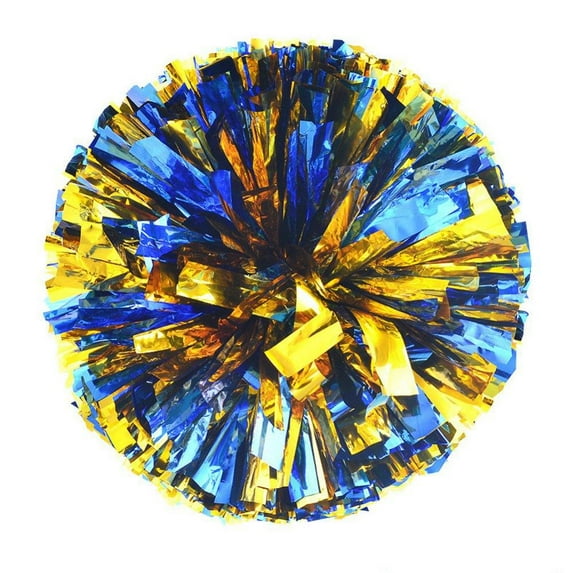4pcs Metallic Foil Cheerleading Pom Poms, Premium Cheerleader Pompoms Kit, Cheering Hand Flowers for Sports Meeting Cheers Ball Game Dance Fancy Dress Night Party