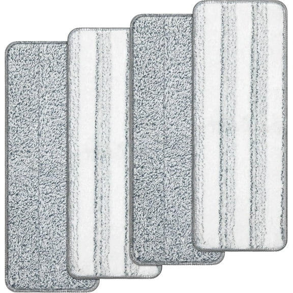 4pcs Microfiber Mop Pads Compatible with Joymoop Mop Replacement Pads for Joy Mop, 13”x4.9" Flat Mop Pads Reusable Washable Mop Head Replacement for Joymoop Mop and Bucket with Wringer Set, Mop Pads