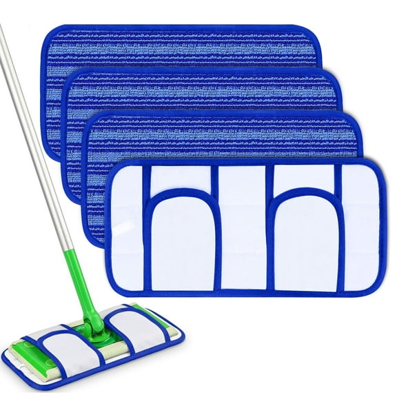 4pcs Microfiber Mop Pads, EEEkit Reusable Mop Refills Compatible with SwifferSweeper Mops