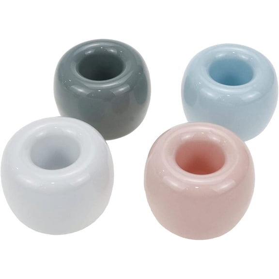 4pcs Mini Ceramic Toothbrush Holders Portable Bathroom Accessories Organizer Couple White/Blue/Grey/Pink Bathroom Toothbrush Holder Stand