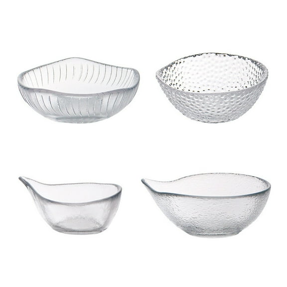 4pcs Mini Glass Dishes Small Dipping Bowls Dessert Bowl Tapas Bowls for Restaurant