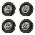 thumbnail image 1 of 4pcs Mini Hygrometer Thermometer with Digital Cigar LCD Display Indoor Temperature and Humidity Meter for Home Office Humidifiers Humidors Car Greenhouse Babyroom,Black Round, 1 of 10