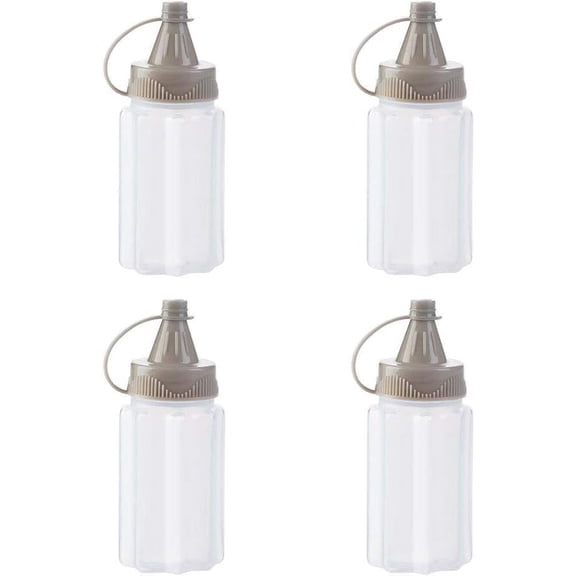 4pcs Mini Jam Squeeze Bottle Jar Sauce Seasoning Box with Lid, Squeeze Bottle Portable PP Kitchen Easy Clean Spices Storage Container Condiment Squeeze Bottles