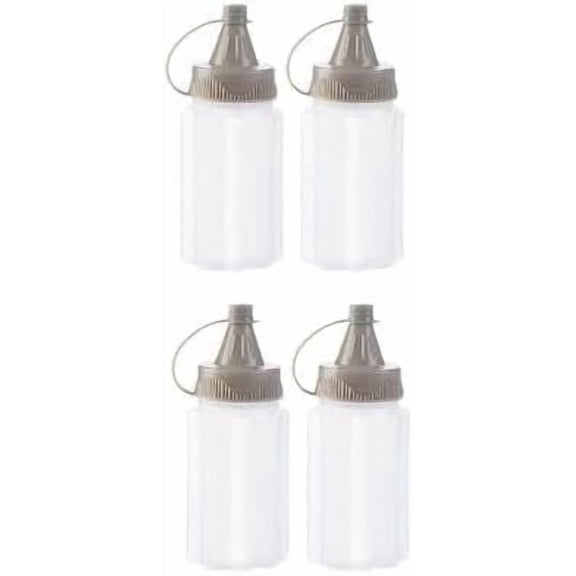 4pcs Mini Jam Squeeze Bottle Jar Sauce Seasoning Box with Lid, Squeeze Bottle Portable PP Kitchen Easy Clean Spices Storage Container
