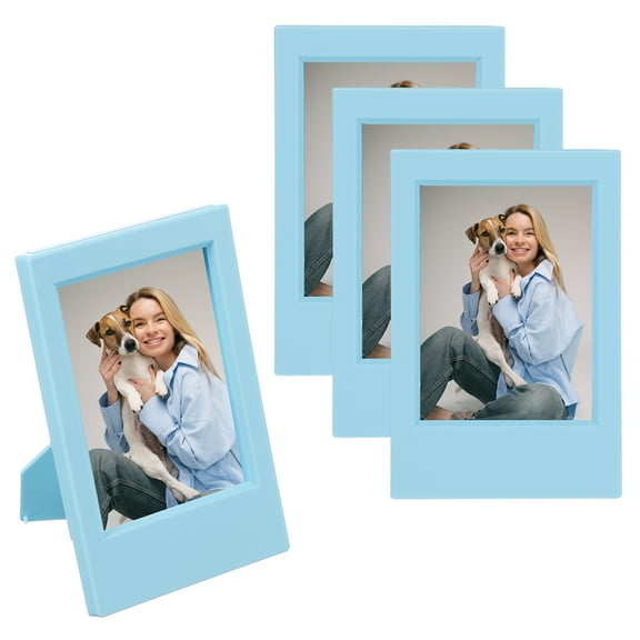 4pcs Mini Picture Frames, 2.4 x 3.6 Inch Rectangular Film Photo Frame, Small Instant Film Photo Frame Holder for Tabletop Picture Display, Sky Blue