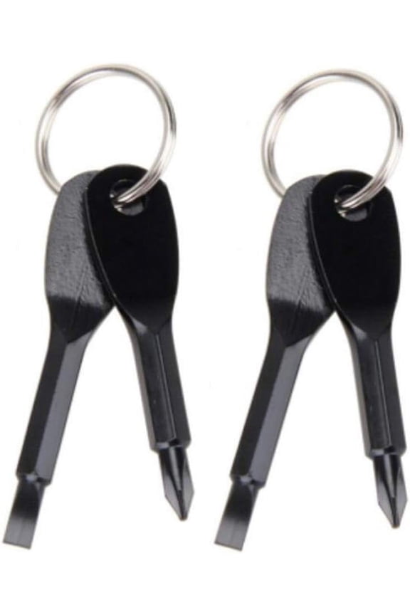 4pcs Mini Pocket Screwdriver Set Keychain Outdoor Tool Kit Stainless Steel Dual-purpose Screwdrivers Tool, 2.36 in