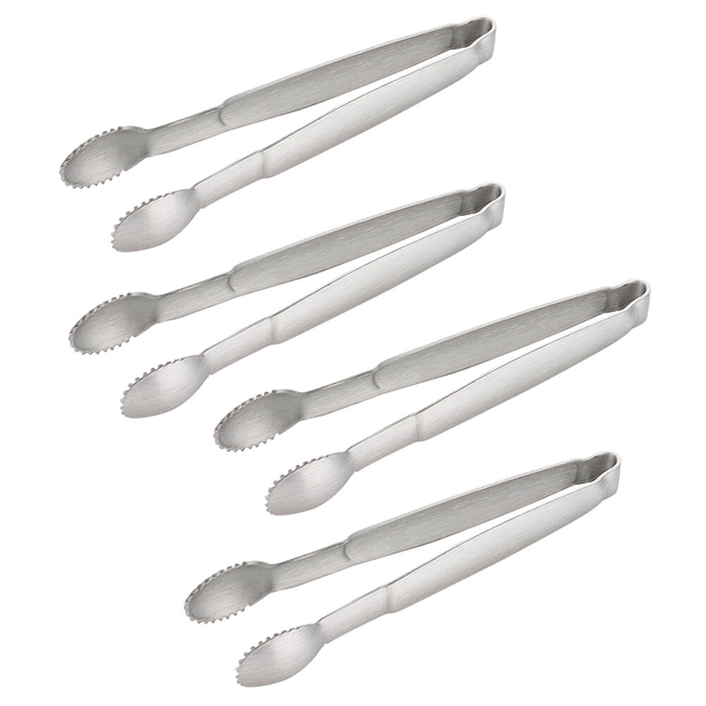 4pcs Mini Serving Tongs Sugar Cube Tongs Premium Stainless Steel Mini