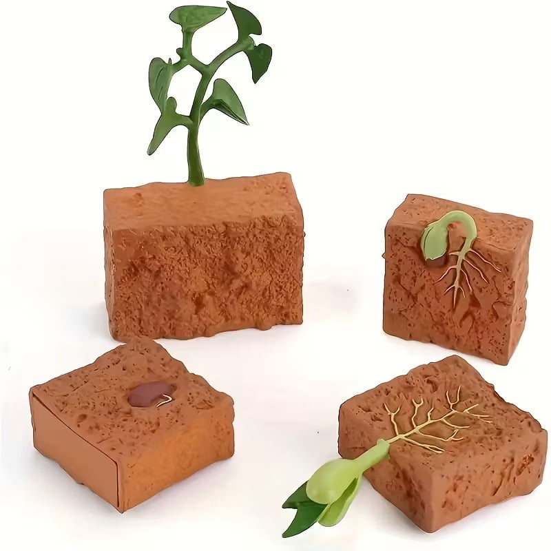 4pcs Miniature Plant Growth Model Set - Realistic Bonsai Decor for ...