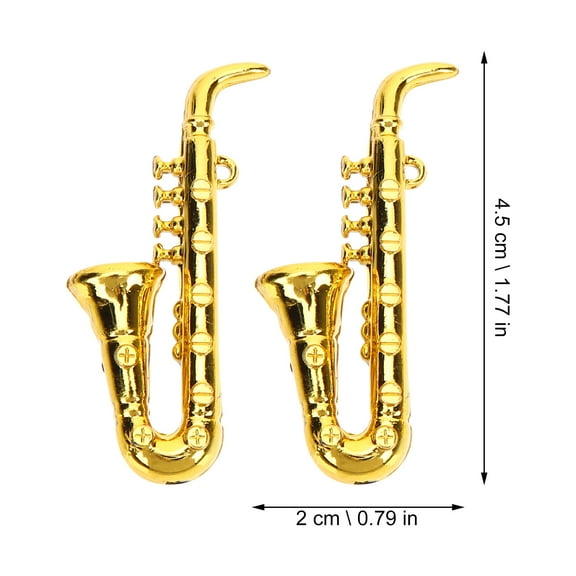4pcs Miniature Saxophone Mini Saxophone Model Miniature Musical Instruments Doll House Mini Sax