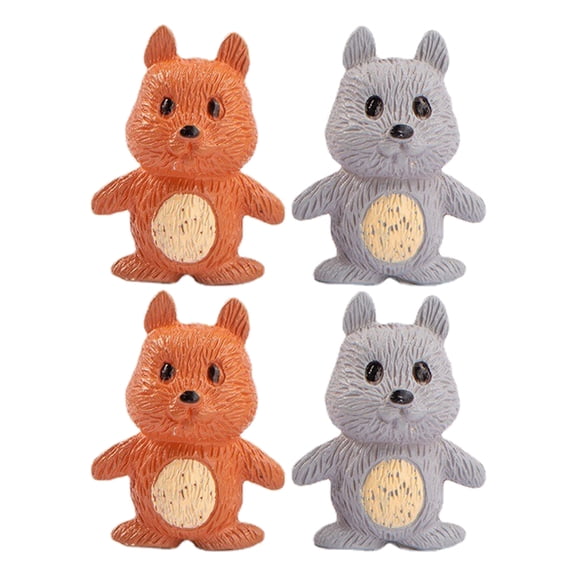 ibasenice Miniature Squirrel Figurines Set for Home Decor, Detailed PVC Collectible Animal Ornaments in Various Colors