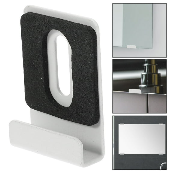 SEWCHICS White Metal Mirror Clips 4 Pieces for DIY Wall Mounting and Home Improvement