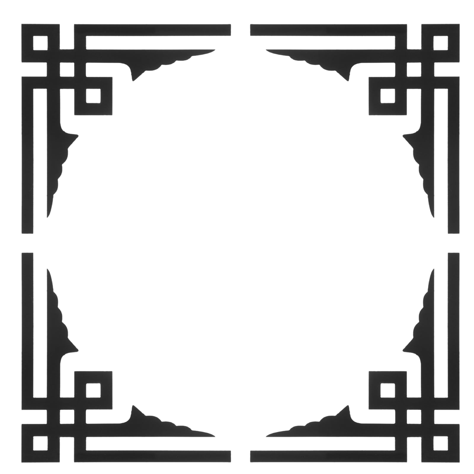 4pcs Mirror Wall Sticker Peel And Stick Mirror Frame Mirror Border Decal Supply