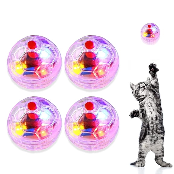 4pcs Motion Light Up Ghost Hunting Cat Ball For Cats Motion Activated Cat Ball With LED Light Pet Interactive Toy Animal Activity Toy By PULMCheerger