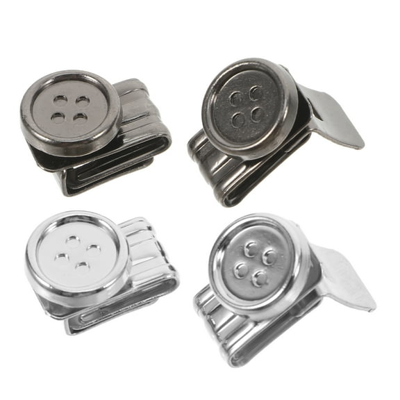 4pcs Movable Button End No Sew Button Clips Suspenders Metal Clips Button for Jeans Pants Suspenders Hats