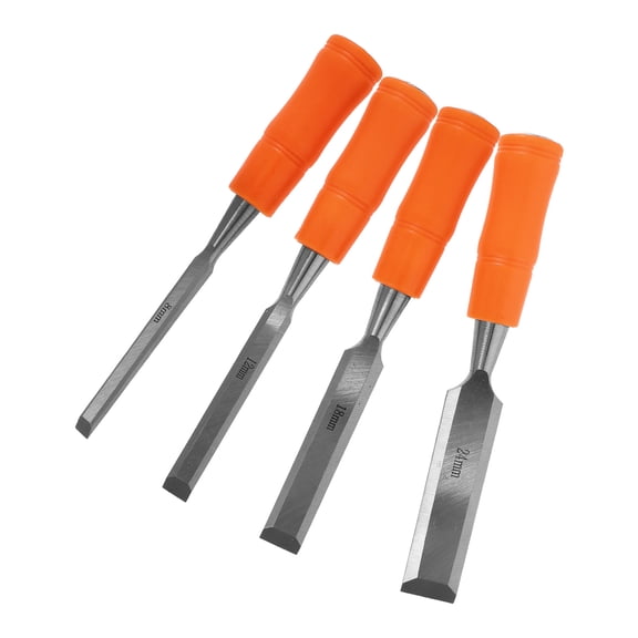 ibasenice 4Pcs Multi-Function Woodworking Chisel Set for DIY Wood Craft with Flat Tip Durable Metal Blades