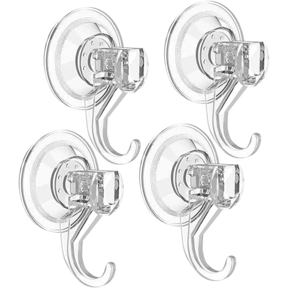 4pcs Nail-Free Suction Cup Storage Hook Towel Hangers Suction Cup Towel Hooks Heavy Duty Clothes Rack Sucker Hooks Home Suction Hanger Handbag Key Coat Hooks Key Hook up Coat Hook