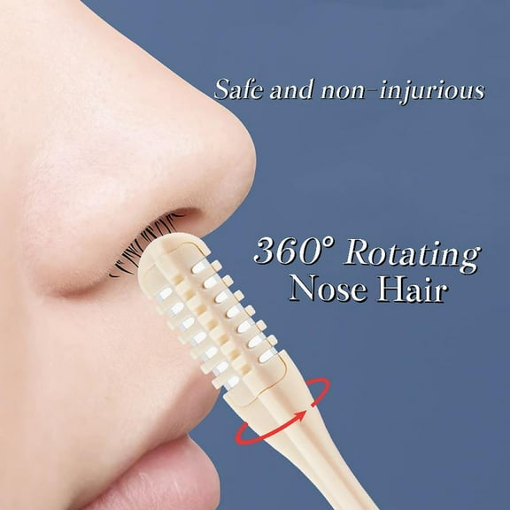 4pcs Nasal Hair Cutter,2025 New Mini Double Sided Nose Hair Trimmer with Ear Picker,Handheld 360 Rotating Nose Hair Removal for Men,Women