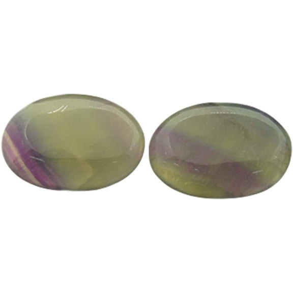 4pcs Naurtal Fluorite Cabochons Charming Beads Oval Darkkhaki for Jewelry Making DIY
